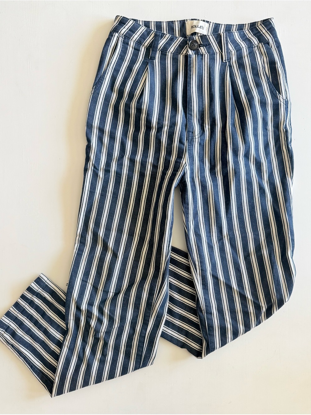 ROLLA'S nautical cotton blend striped pants high rise Women's 25